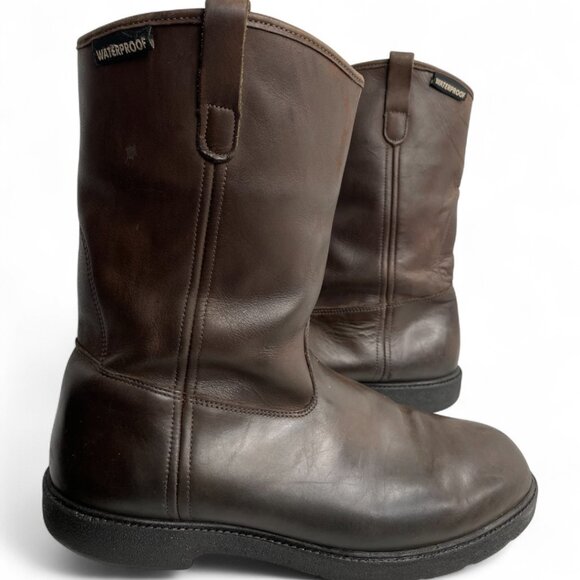 Red Head Leather Waterproof Brown Western Cowboy Biker Work Boots Men's 13 E - Picture 1 of 13